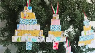 SCRAPPY QUILTED CHRISTMAS TREE ORNAMENTS