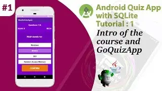 1. Multiple Choice Quiz App with SQLite Integration Part 1 - Show case of the App - Android Tutorial