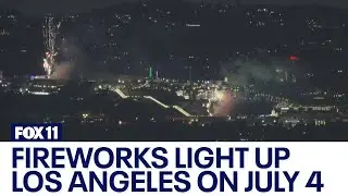 Fireworks go off across LA