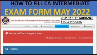 How To fill CA Intermediate Exam Form May 2022 || CA inter exam form may 2022 || ICAI EXAM MAY 2022