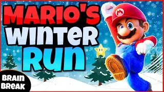 🍄 Mario's Winter Run ❄️ | Fitness Run | Brain Break | Mini-Games | GoNoodle Inspired