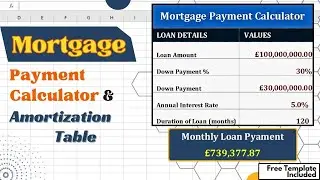 Excel Mortgage Table: Building Payment Calculator & Analyzing Amortization l Comparative Analysis