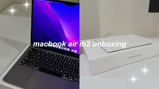 macbook air m2 (space gray) unboxing | accessories + laptop sleeve  💻