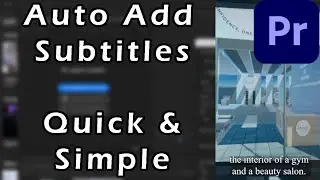 How to Add Automatic Subtitles in Adobe Premiere Pro (Simple)