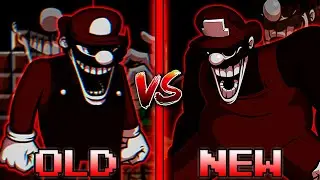 FNF': Mario's Madness V2 - Powerdown (Old vs New) (mx song v1 vs v2 comparison)