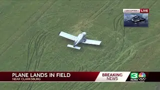 Small plane makes emergency landing in Yolo County field