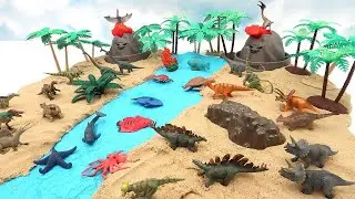 Welcome To Dinosaur World! Volcano, Mini Dinosaur, Sea Animals For Kids 공룡 세계 만들기
