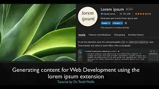 VsCode Tutorial: How to generate new website content with lorem ipsum