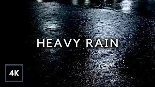 HEAVY RAIN on Road DARK Screen 10 Hours | Rain Sounds for Sleeping - for Insomnia, Study, Relaxing