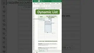 How to create Dynamic List in MS Excel using SEQUENCE & COUNTA functions #excel #datascience