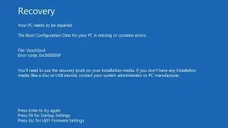 how to fix Windows Recovery - Your PC needs to be repaired