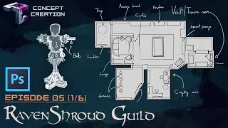 CONCEPT CREATION | Fantasy Environment Design | RavenShroud Guild Part 1/6 | Floorplan Sketch