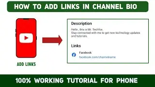 How to add a link in your youtube bio using Mobile - Full Tutorial