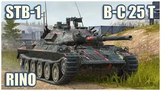 B-C 25 t, STB-1 & Rinoceronte • WoT Blitz Gameplay