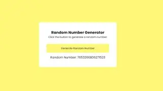 Random Number Generator  _  JavaScript Project For Beginners