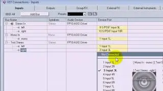 How to configure a stereo input in Cubase