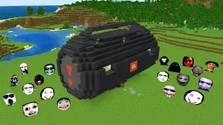 Survival Sound box JBL House With 100 Nextbots in Minecraft - Gameplay - Coffin Meme