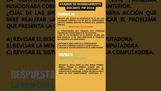 Examen de Nombramiento PIP 2024 - Pgta 35 #EXAMENPIP