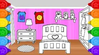 Bedroom House Coloring and Drawing for Kids Learn How to draw a Bedroom House Coloring Page BCL Art