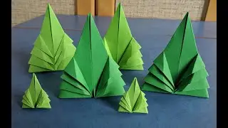 Елка оригами из бумаги | Origami paper christmas tree | Новогодние поделки | Christmas paper craft.