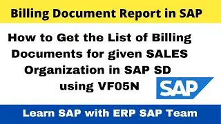 VF05N List of Billing Document in SAP II Billing Document Report in A Sales Organization II SAP SD I