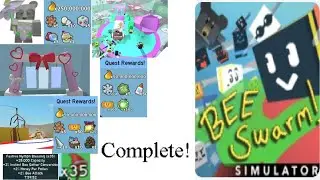 Completing Gummy Bear's, Spirit Bear's And Stickbug Quests In Bee Swarm Beesmas 2020 Part 2 Update!