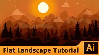 Adobe Illustrator : Flat Landscape Illustration Tutorial