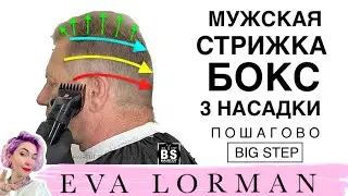 Мужская Стрижка Бокс Пошагово | Уроки стрижек Евы Лорман | Мужские стрижки для начинающих