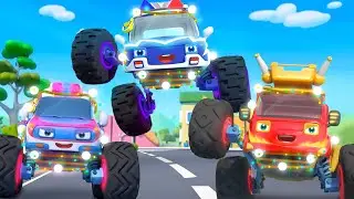 Police Truck Caught Bright Monster Car | Police Car For Kids | BabyBus Nursery Rhymes & Kids Songs