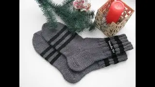 Носки мужские спицами. Подробный МК для начинающих.