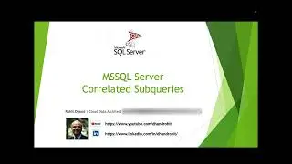 Correlated Subqueries with SQL Server