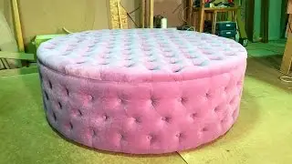 How to make a large round tufted ottoman diy