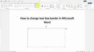 How to change text box border in Microsoft word