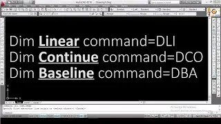 Dimension linear, continue and baseline command in autocad || dimension menu command || 