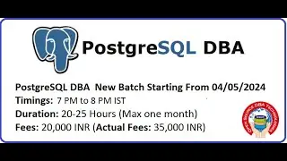 PostgreSQL DBA Online Training New Batch 04052024