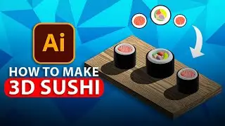 HOW TO MAKE 3D SUSHI IN SECONDS IN ADOBE ILLUSTRATOR