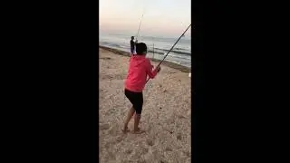 Amazing girl Fishing 