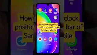 How to change clock position in status bar of Samsung Mobile #samsung #clock #shorts
