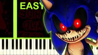 SONIC.EXE THEME - EASY Piano Tutorial