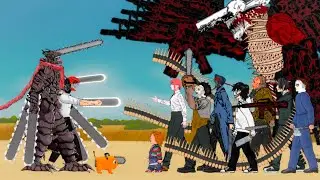 CHAINSAW MAN vs Makima, Aki Gun Devil, Katana Man, Jason Voorhees, Leatherface, Jeff Killer, Chucky