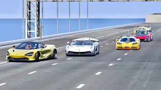 Koenigsegg Jesko vs McLaren Hypercars - EPIC Drag Race 20KM