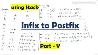 Infix to Postfix conversion example | Data Structures | Lec-05 | Aparna Jagtap