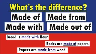 What is the difference? MADE OF, MADE FROM, MADE WITH and MADE OUT OF | useful English Grammar tips