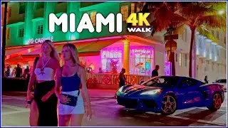 【4K】𝐖𝐀𝐋𝐊 ➜ MIAMI ☘️ Beach 🇺🇸 USA 🇺🇸  4K video 𝐇𝐃𝐑 ! OCEAN DRIVE