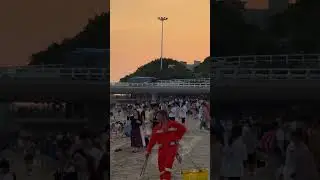 Beach vibes in China wow #beach #beachvibes #sunset #summer #waves