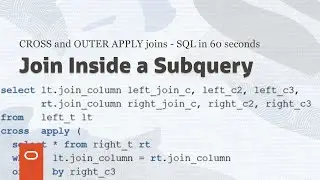 CROSS and OUTER APPLY joins - SQL in 60 seconds 