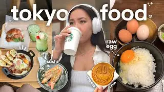What I Ate in Tokyo 🍳 raw egg buffet, Starbucks Roastery, conveyor belt sushi | japan travel vlog
