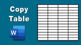 How to copy a table in Microsoft Word Document