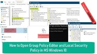 How to Open Group Policy Editor and Local Security Policy in Microsoft Windows 10
