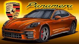 Малюємо люксовий Porsche Panamera Turbo E-Hybrid | How to draw a Porsche | Draw car in perspective